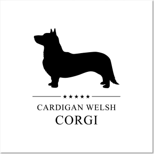 Cardigan Welsh Corgi Black Silhouette Posters and Art